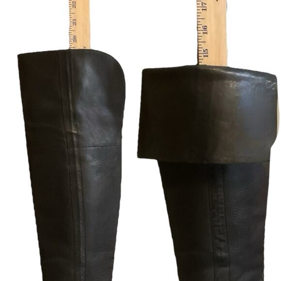 RALPH LAUREN COLLECTION Purple Label Black Leather Over the Knee Boots 6.5 Italy - Picture 14 of 16
